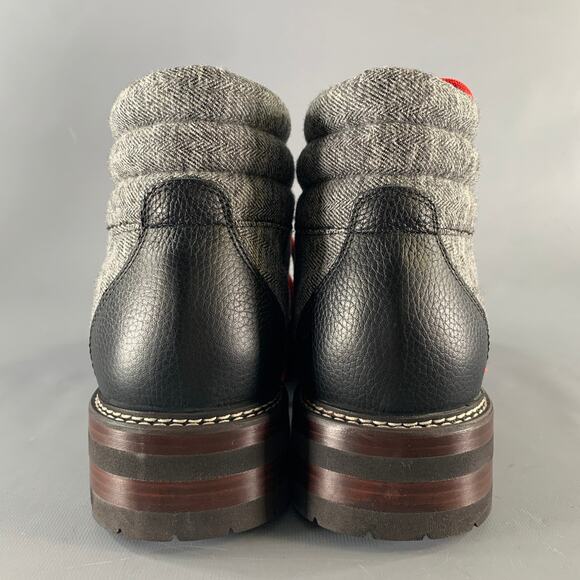 MONTELLIANA Size 12 Grey Black Tweed Wool Ankle Boots main image 5